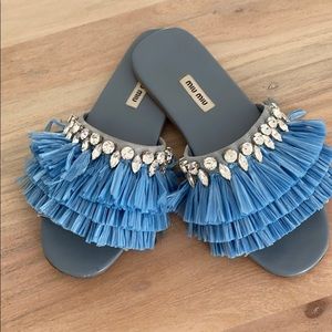 Miu Miu rattan shoes blue 💎